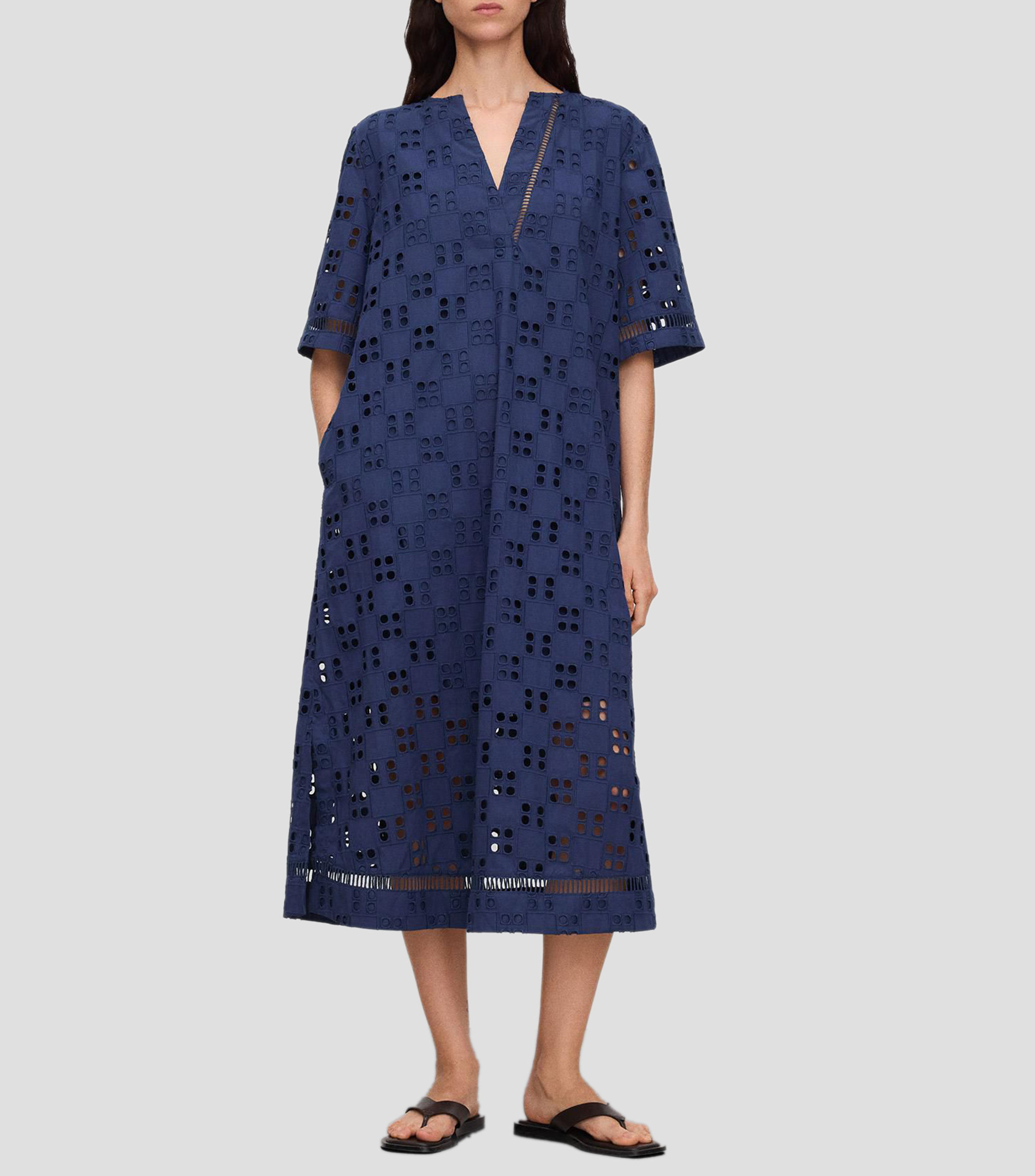Vestido largo liso Mujer